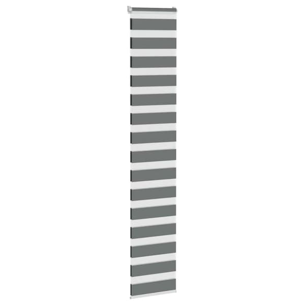 vidaXL Rullgardin zebra mörkgrå 40x200 cm tyg bredd 35,9 cm polyester