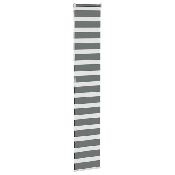 vidaXL Rullgardin zebra mörkgrå 40x200 cm tyg bredd 35,9 cm polyester