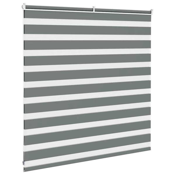 vidaXL Rullgardin zebra mörkgrå 150x100 cm tyg bredd 145,9cm polyester
