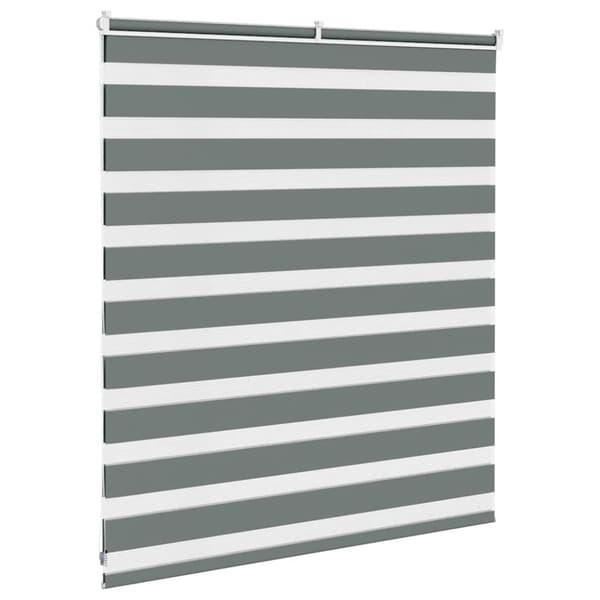 vidaXL Rullgardin zebra mörkgrå 120x100 cm tyg bredd 115,9cm polyester