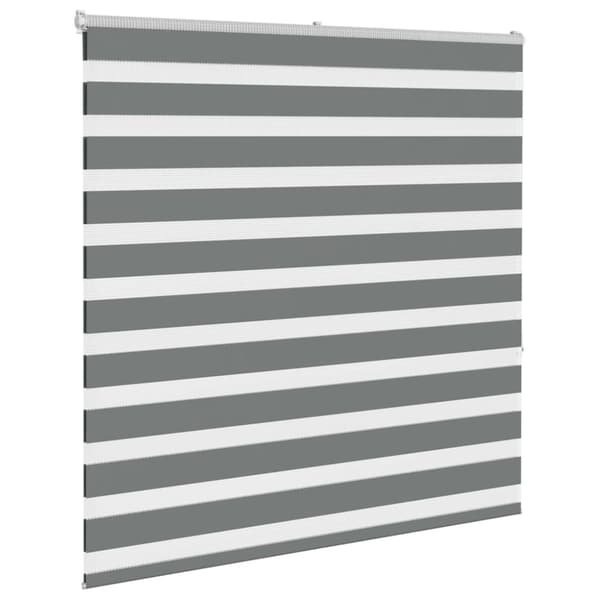 vidaXL Rullgardin zebra mörkgrå 140x150 cm tyg bredd 135,9cm polyester