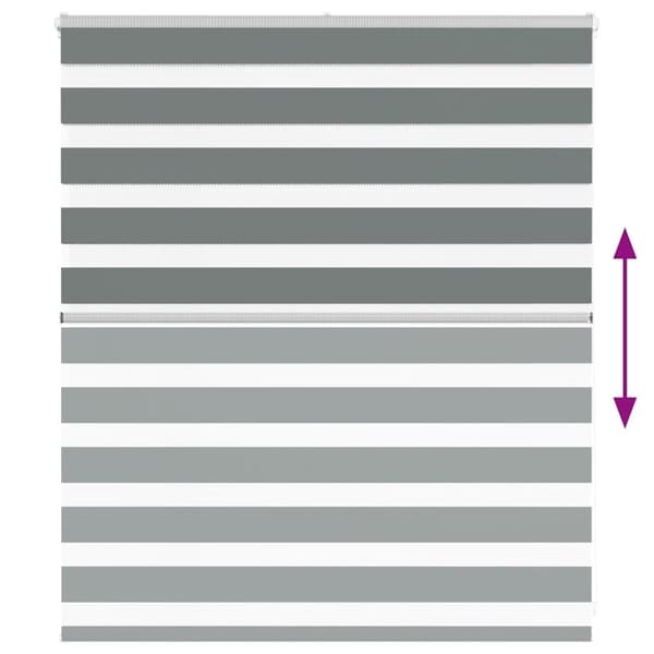 vidaXL zebragardin mørkegrå 130x100 cm stofbredde 125,9 cm polyester