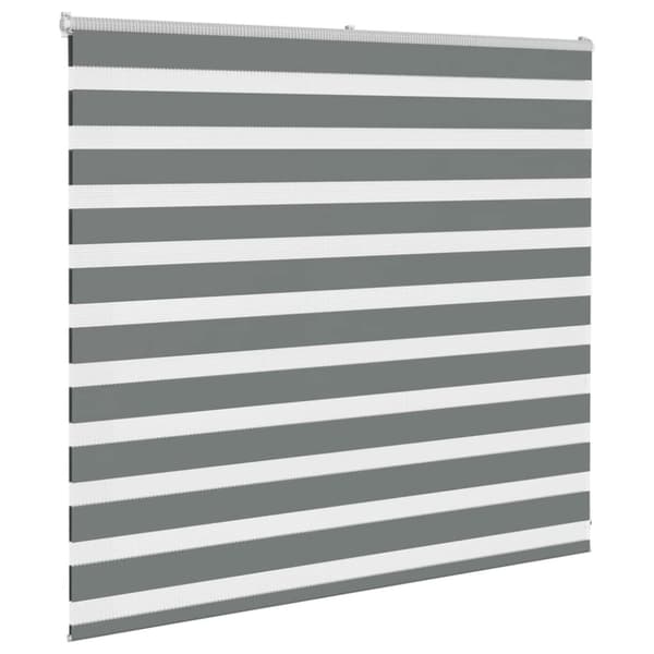 vidaXL Rullgardin zebra mörkgrå 155x100 cm tyg bredd 150,9cm polyester