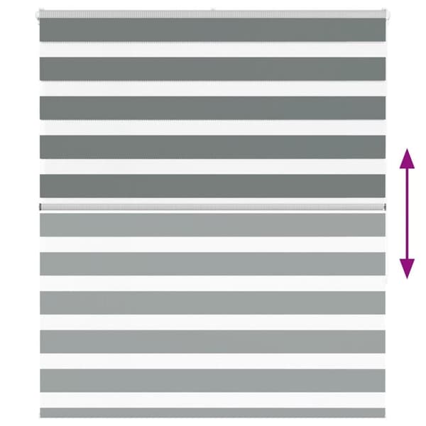 vidaXL zebragardin mørkegrå 135x150 cm stofbredde 130,9 cm polyester