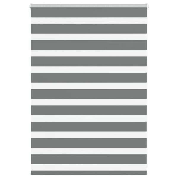 vidaXL Rullgardin zebra mörkgrå 105x100 cm tyg bredd 100,9cm polyester