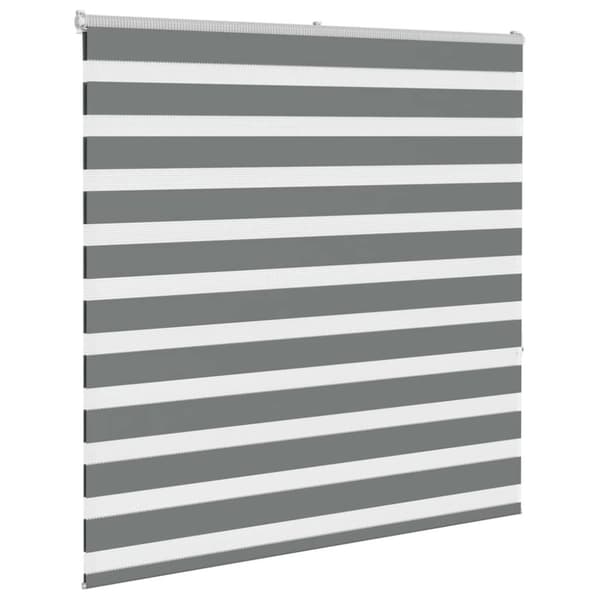 vidaXL Rullgardin zebra mörkgrå 145x150 cm tyg bredd 140,9cm polyester
