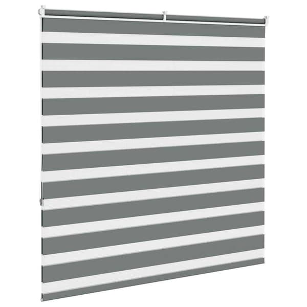vidaXL Rullgardin zebra mörkgrå 145x150 cm tyg bredd 140,9cm polyester