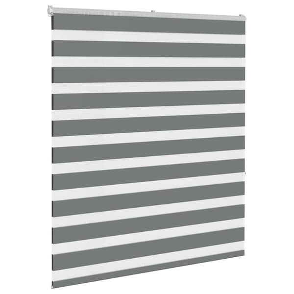 vidaXL Rullgardin zebra mörkgrå 125x150 cm tyg bredd 120,9cm polyester