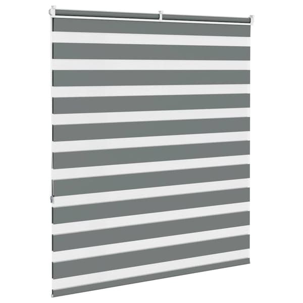 vidaXL Rullgardin zebra mörkgrå 125x150 cm tyg bredd 120,9cm polyester
