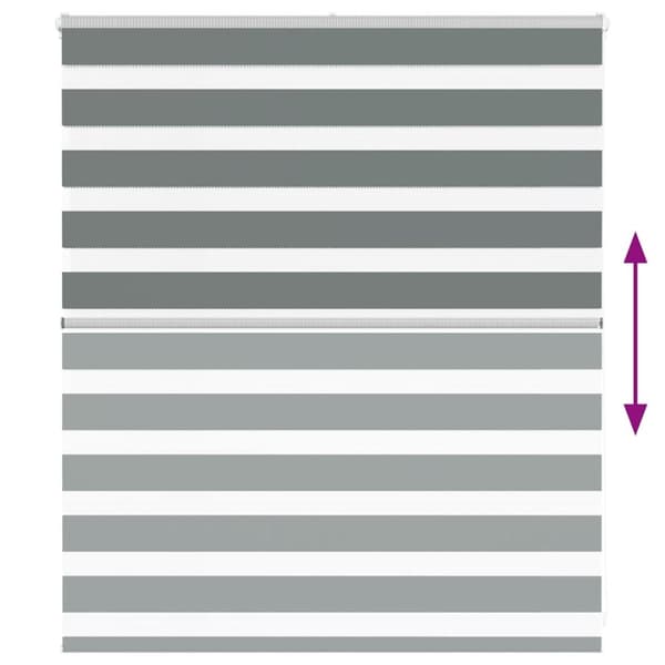 vidaXL zebragardin mørkegrå 135x100 cm stofbredde 130,9 cm polyester