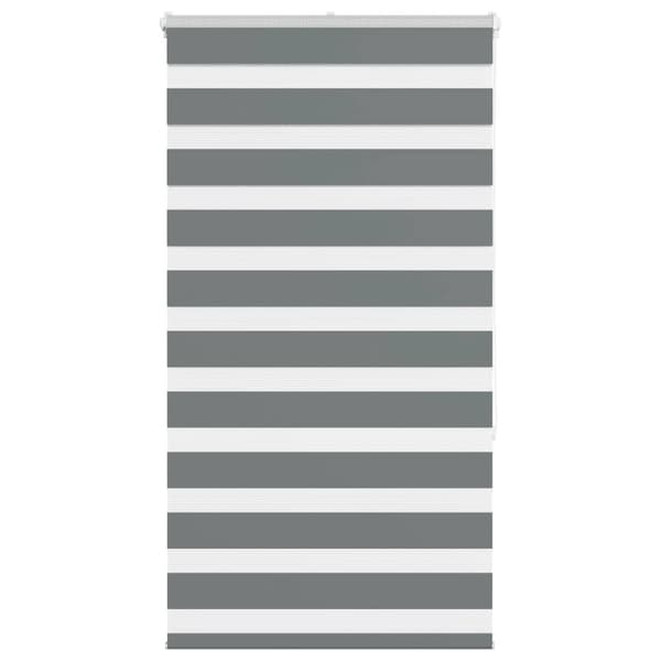 vidaXL Rullgardin zebra mörkgrå 75x150 cm tyg bredd 70,9 cm polyester