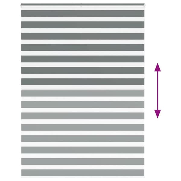 vidaXL zebragardin mørkegrå 155x230 cm stofbredde 150,9 cm polyester