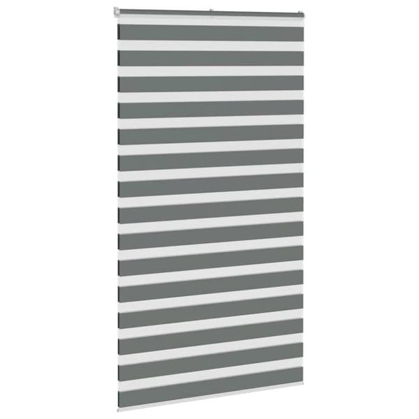 vidaXL zebragardin mørkegrå 135x200 cm stofbredde 130,9 cm polyester