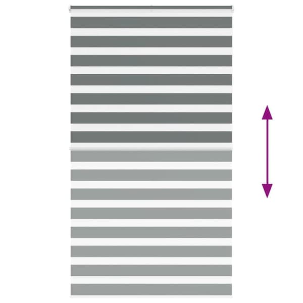 vidaXL zebragardin mørkegrå 135x200 cm stofbredde 130,9 cm polyester