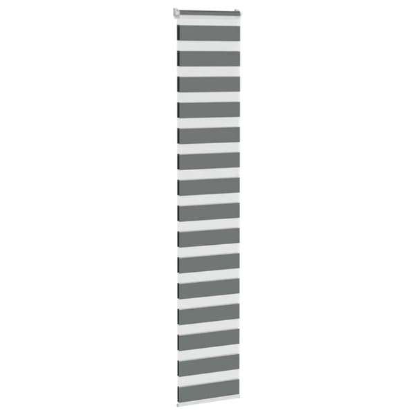 vidaXL Rullgardin zebra mörkgrå 40x230 cm tyg bredd 35,9 cm polyester