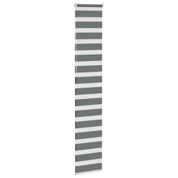 vidaXL Rullgardin zebra mörkgrå 40x230 cm tyg bredd 35,9 cm polyester