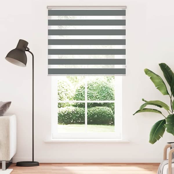 vidaXL Sebragardin mørkegrå 135x200 cm stoff bredde 130,9 cm polyester