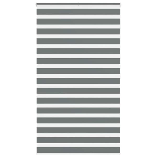 vidaXL Rullgardin zebra mörkgrå 135x200 cm tyg bredd 130,9cm polyester
