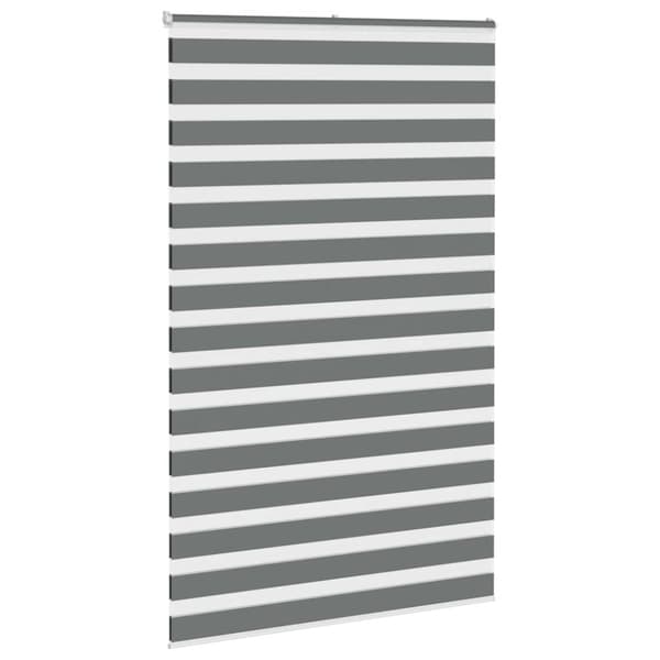 vidaXL Rullgardin zebra mörkgrå 140x200 cm tyg bredd 135,9cm polyester