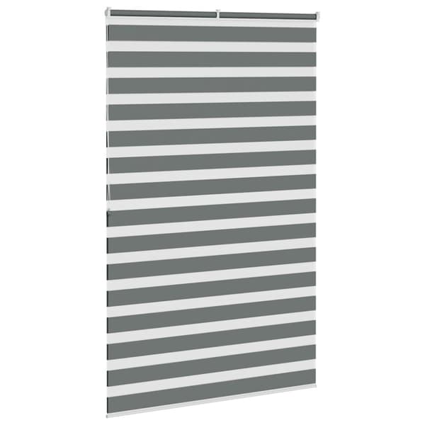 vidaXL Rullgardin zebra mörkgrå 140x200 cm tyg bredd 135,9cm polyester