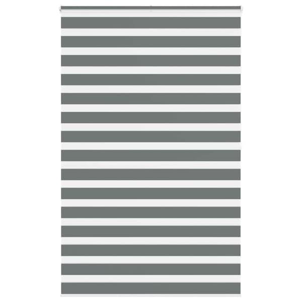 vidaXL Rullgardin zebra mörkgrå 140x200 cm tyg bredd 135,9cm polyester