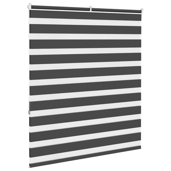 vidaXL Rullgardin zebra svart 130x150 cm tyg bredd 125,9cm polyester