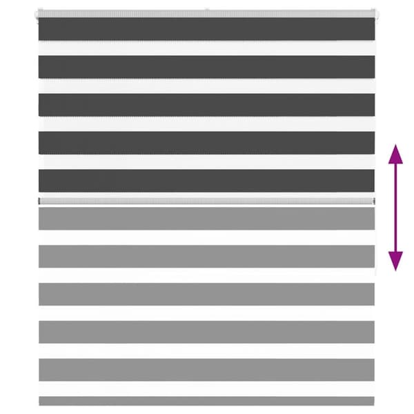 vidaXL zebragardin sort 135x150 cm stofbredde 130,9 cm polyester