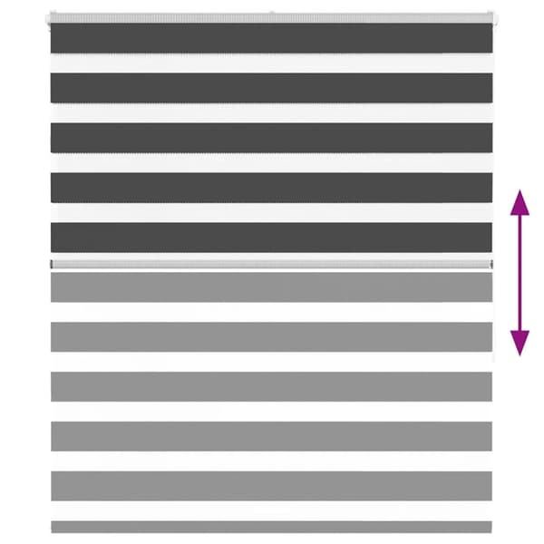 vidaXL zebragardin sort 125x150 cm stofbredde 120,9 cm polyester
