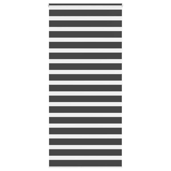 vidaXL Rullgardin zebra svart 110x200 cm tyg bredd 105,9 cm polyester