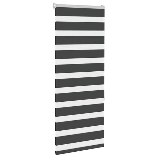 vidaXL Rullgardin zebra svart 60x150 cm tyg bredd 55,9 cm polyester