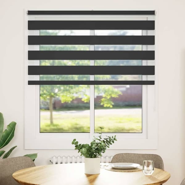 vidaXL Rullgardin zebra svart 135x150 cm tyg bredd 130,9cm polyester
