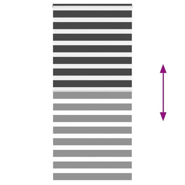 vidaXL zebragardin sort 95x200 cm stofbredde 90,9 cm polyester