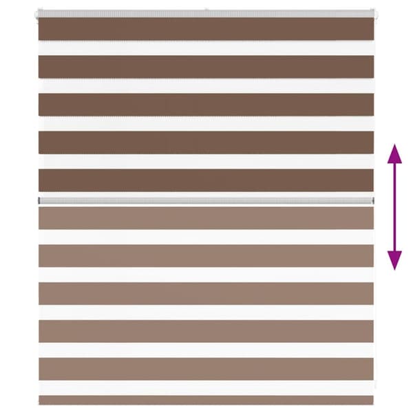 vidaXL Rullgardin zebra brun 135x100 cm tyg bredd 130,9 cm polyester