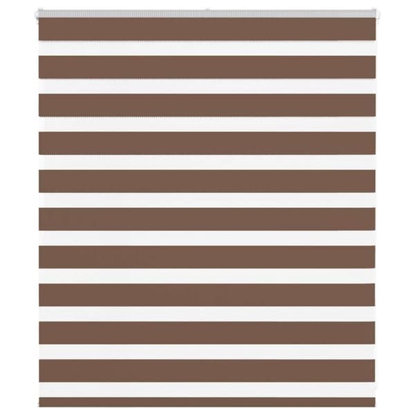 vidaXL Rullgardin zebra brun 135x100 cm tyg bredd 130,9 cm polyester