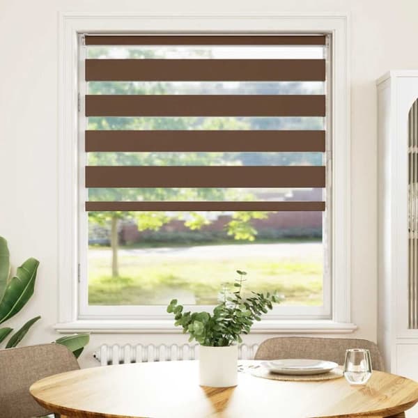 vidaXL zebragardin brun 105x100 cm stofbredde 100,9 cm polyester
