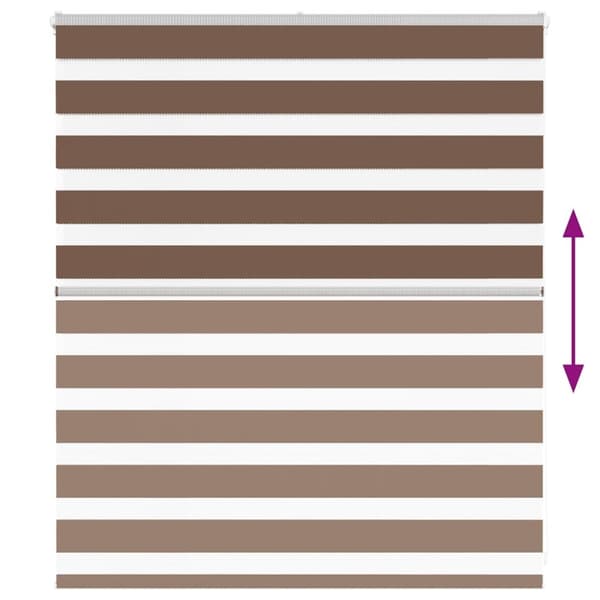 vidaXL zebragardin brun 135x100 cm stofbredde 130,9 cm polyester