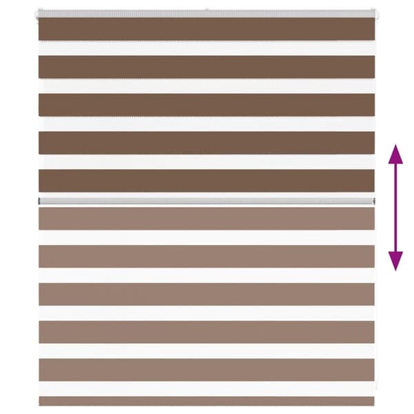 vidaXL zebragardin brun 130x100 cm stofbredde 125,9 cm polyester
