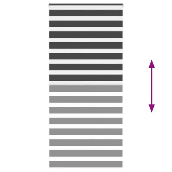 vidaXL Rullgardin zebra svart 100x230 cm tyg bredd 95,9 cm polyester