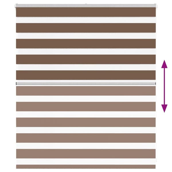 vidaXL Rullgardin zebra brun 130x100 cm tyg bredd 125,9 cm polyester