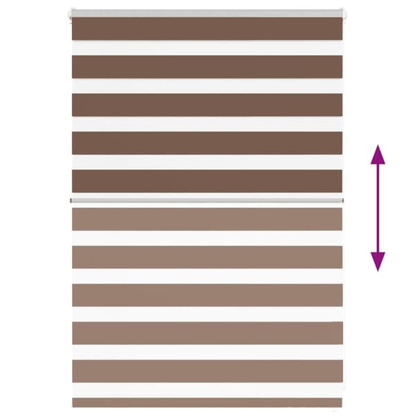 vidaXL Rullgardin zebra brun 100x100 cm tyg bredd 95,9 cm polyester