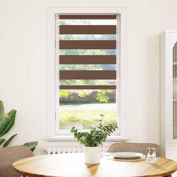 vidaXL Rullgardin zebra brun 55x100 cm tyg bredd 50,9 cm polyester