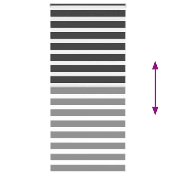 vidaXL zebragardin sort 95x230 cm stofbredde 90,9 cm polyester