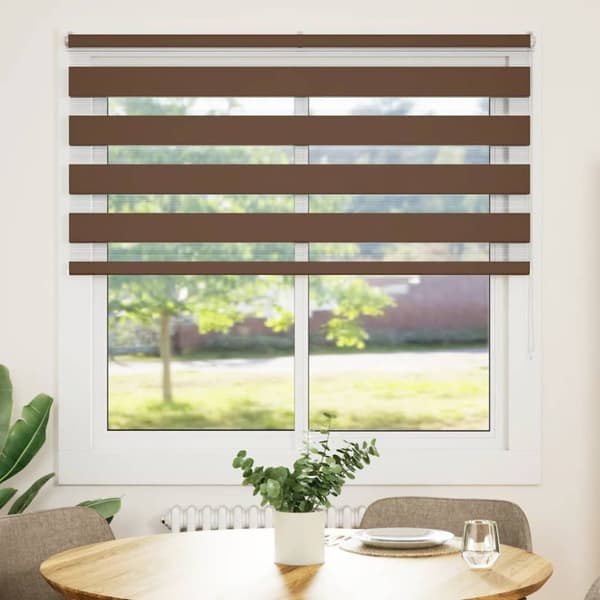 vidaXL zebragardin brun 145x100 cm stofbredde 140,9 cm polyester