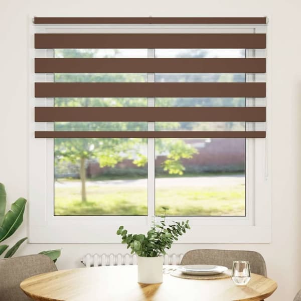 vidaXL zebragardin brun 150x100 cm stofbredde 145,9 cm polyester