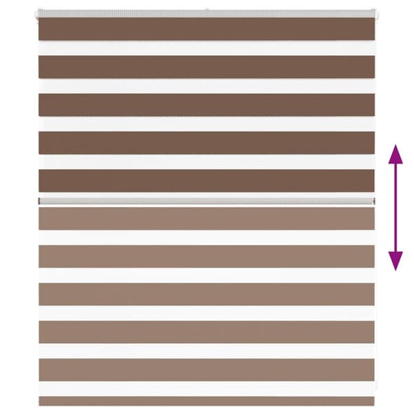 vidaXL zebragardin brun 125x100 cm stofbredde 120,9 cm polyester