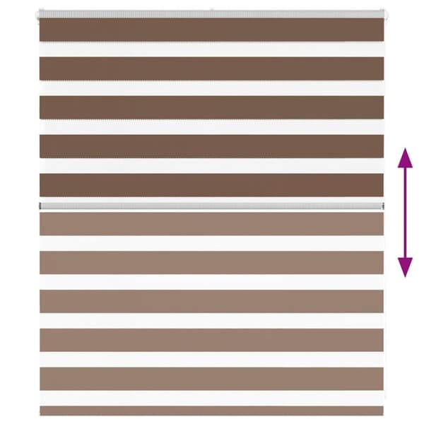 vidaXL Rullgardin zebra brun 120x100 cm tyg bredd 115,9 cm polyester