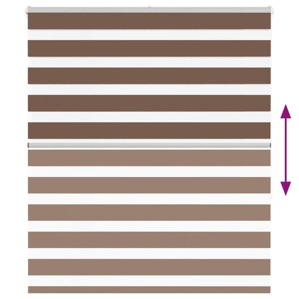 vidaXL Rullgardin zebra brun 120x150 cm tyg bredd 115,9 cm polyester