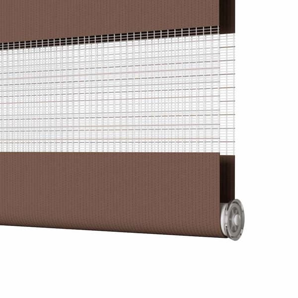 vidaXL Rullgardin zebra brun 45x200 cm tyg bredd 40,9 cm polyester