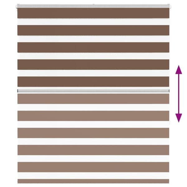 vidaXL zebragardin brun 135x150 cm stofbredde 130,9 cm polyester