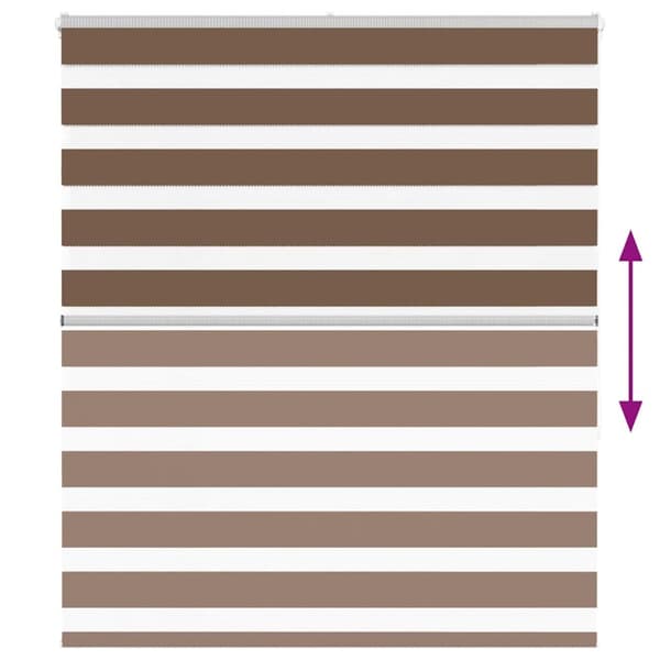 vidaXL zebragardin brun 125x150 cm stofbredde 120,9 cm polyester